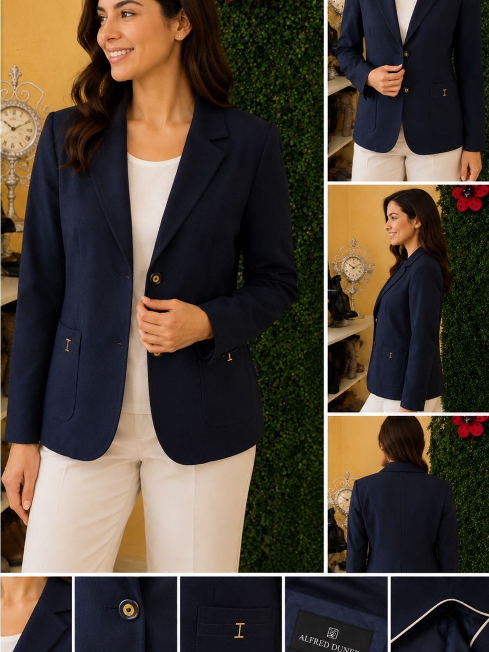 Navy Single-Breasted Women's Blazer